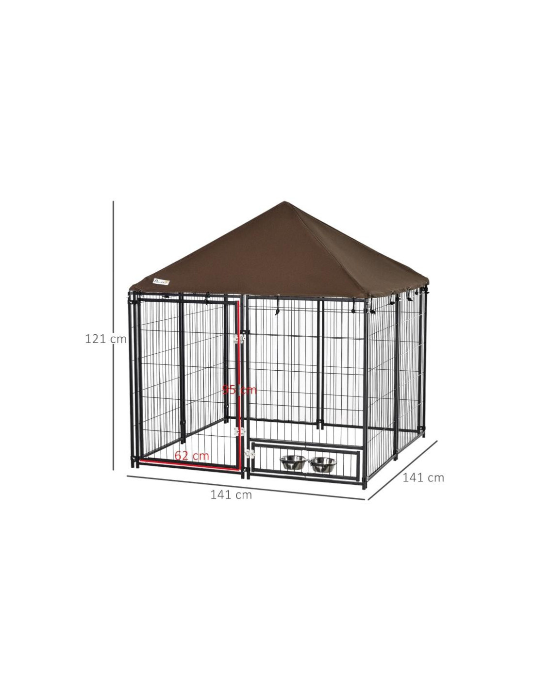 Chenil 400x300 cm enclos chien extérieur avec toit galvanisé costaud - Ciel  & terre