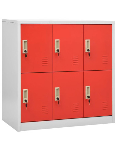 Casier vestiaire armoire en acier 6 compartiments rouge cielterre-commerce