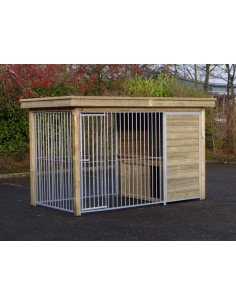 Helloshop26 - Chenil extérieur cage enclos parc animaux chien extérieur  avec toit pour chiens 8 x 4 x 2 m 02_0000458 - Clôture pour chien - Rue du  Commerce