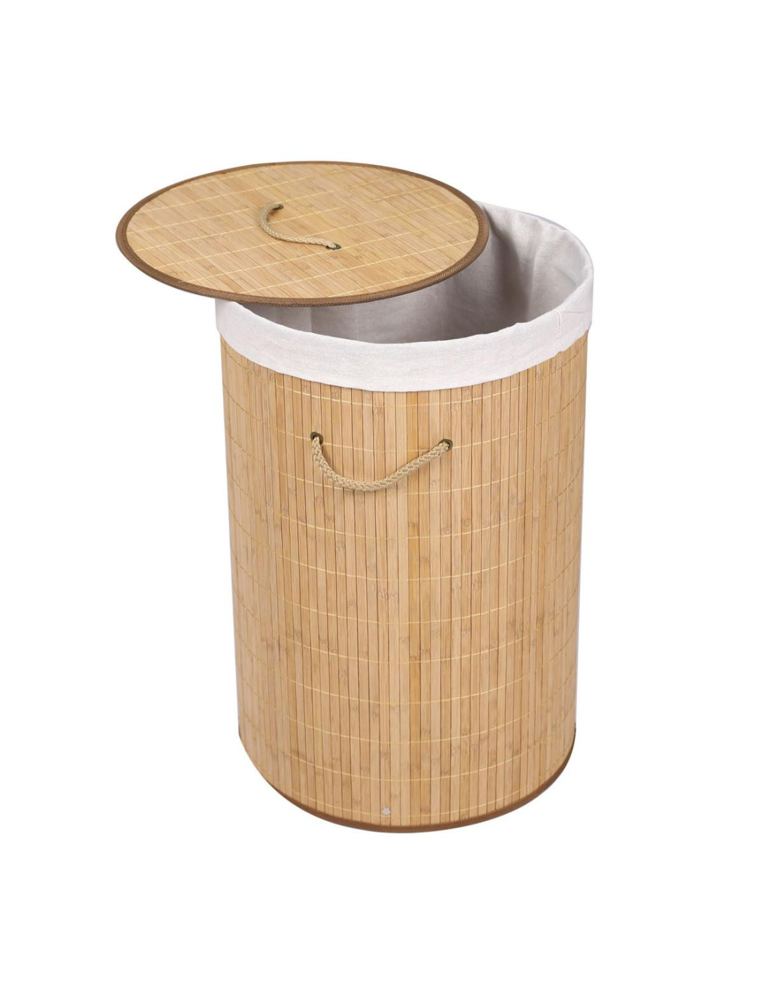 Panier à linge bambou 75L nature corbeille à linge sale - Ciel & terre
