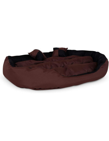 Panier chien confortable réversible 110x80 marron et noir