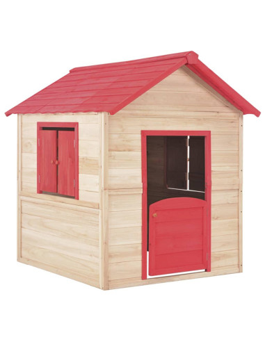 Maison de jeux pour enfants en sapin rouge maisonnette
