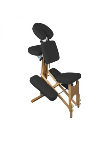 Chaise de massage en bois pliable noir avec sac de transport chaise massage ergonomique