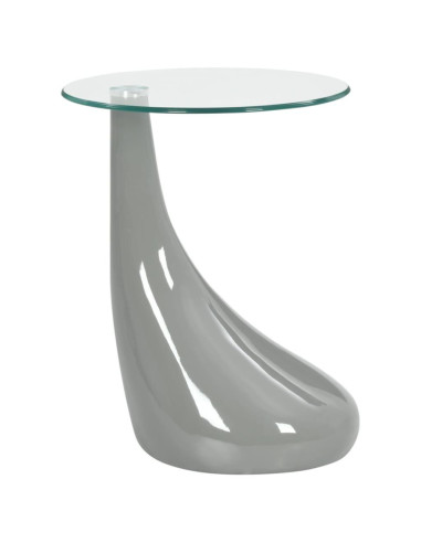Table basse plateau table verre rond table basse grise