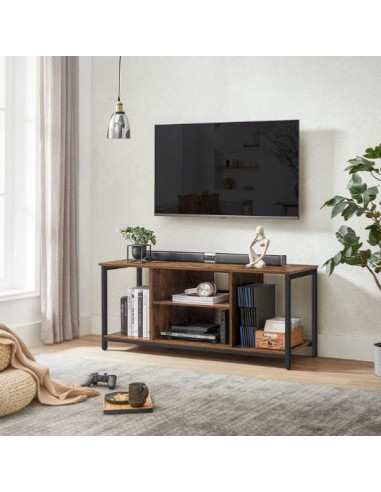 Meuble TV industriel 147 cm meuble tv 3 niveaux banc tv
