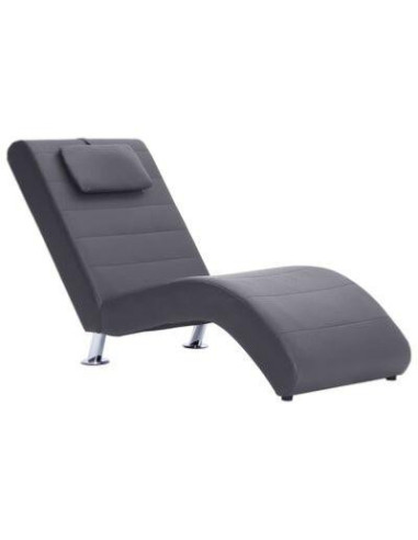 Chaise longue relaxation gris pied design fauteuil salon