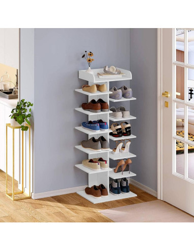 Étagères à chaussures Armoire Placard 8 niveaux Meuble Rangement Chaussure