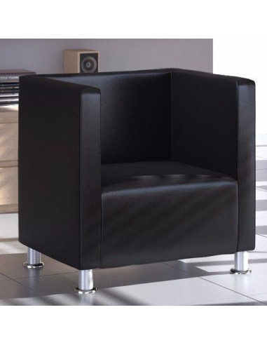 Fauteuil blanc noir en similicuir fauteuil salon design Noir