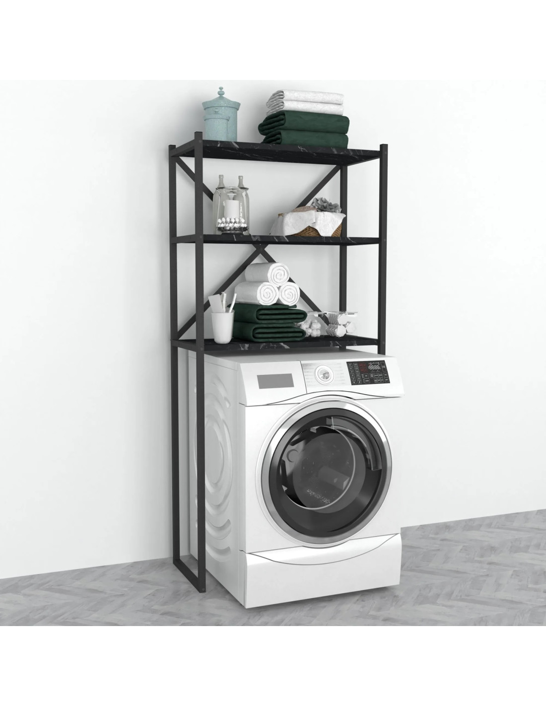 Armoire lave-linge industriel noir armoire machine à laver armoire - Ciel &  terre