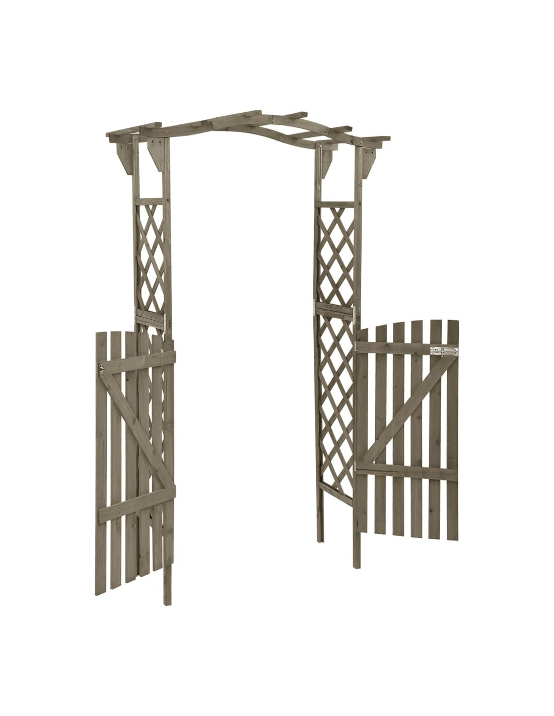 Arche de jardin avec portillon grise Arche jardin bois Arche en bois - Ciel  & terre