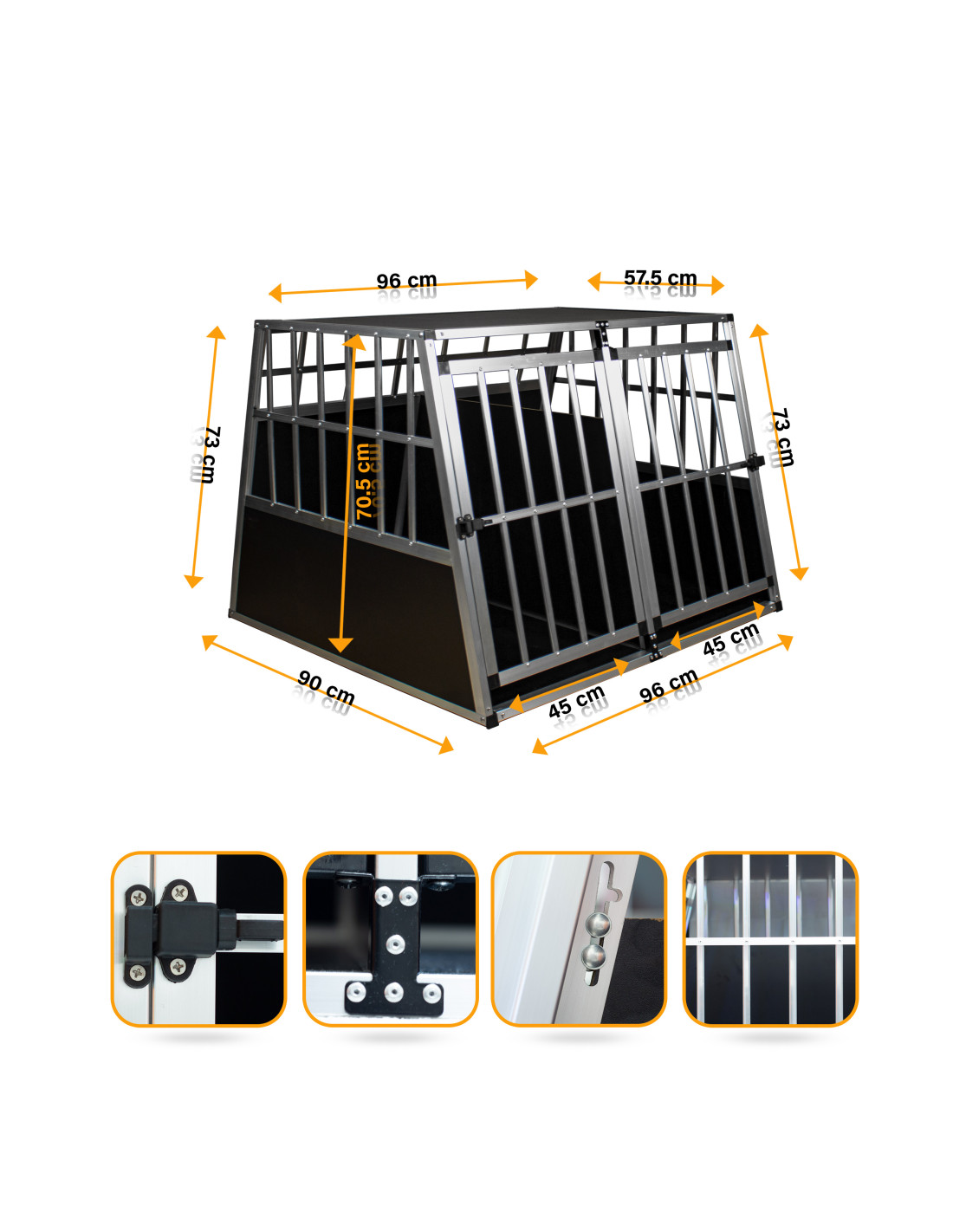 Caisse de transport XXL double ALU cage voiture cage voyage - Ciel