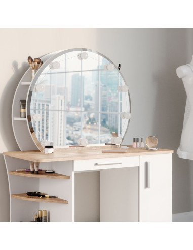 Une Coiffeuse Classique Avec Un Miroir Moderne épuré Et Des