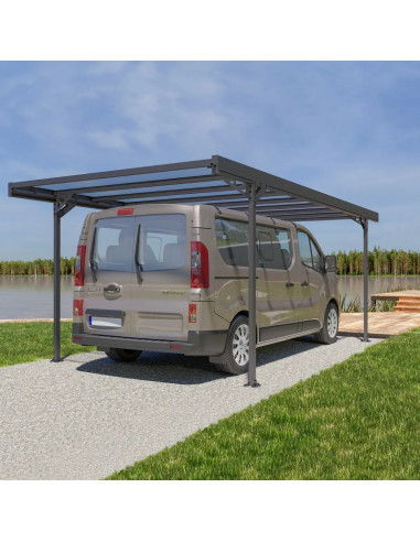 Carport camping car 17,89m² Carport en Aluminium Toit en polycarbonate Fabrication en France