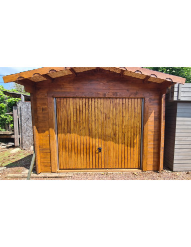 Garage en bois Sapin 21,70m² de 42mm Garage bois Garage pour Voiture Abri Voiture