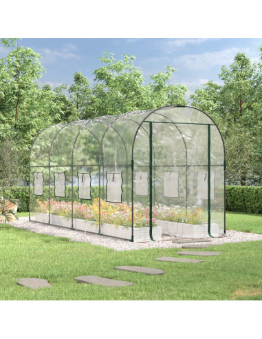 Serre de jardin Transparente 6,40 m² 400x160 cm Serre Tunnel de jardin Serre plantation Serre potager