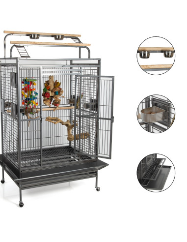 Cage perroquet Valladolid grande cage ara cage cacatoes Anthracite