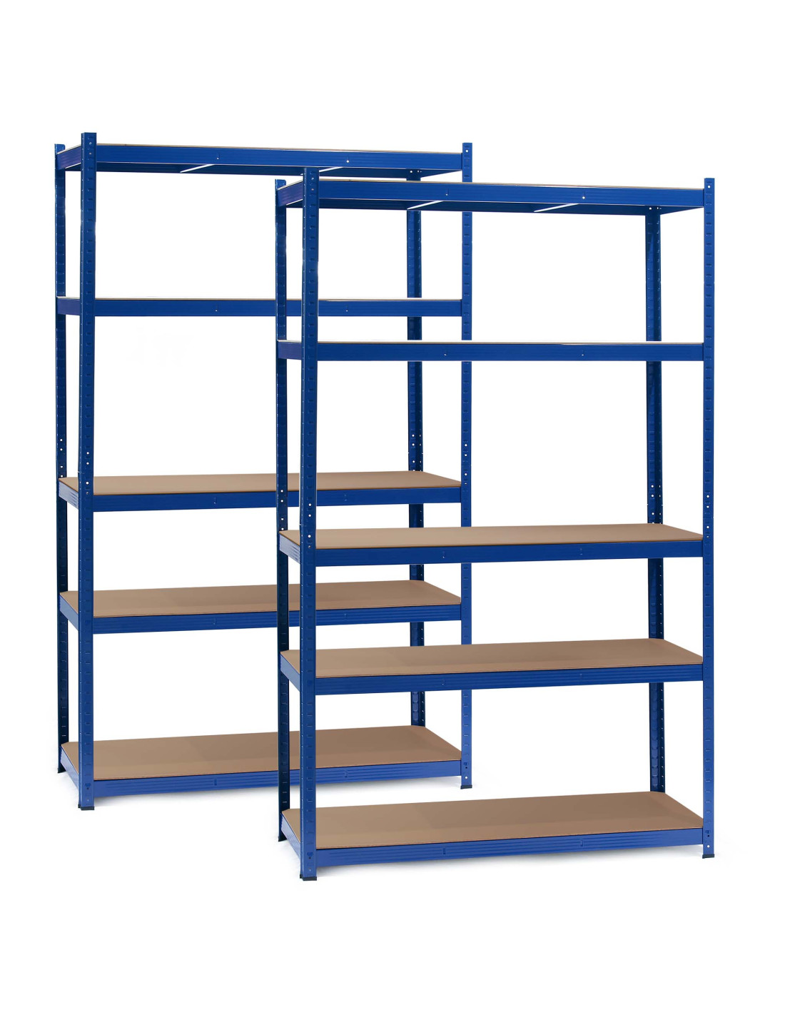 2x étagère charge lourde stockage métallique revêtement poudre bleu  200x100x60cm ECD GERMANY