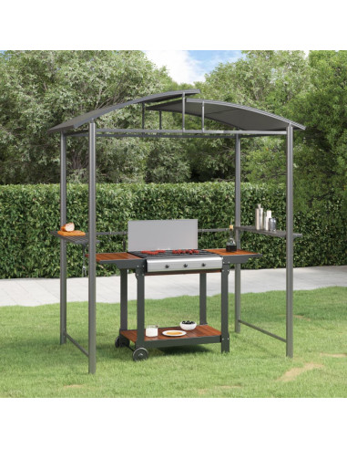 Pergola de Jardin Abri Barbecue Gazebo BBQ Anthracite avec Etagères