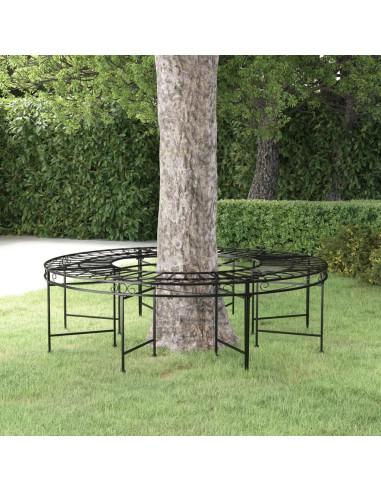 Banc de Jardin Tour d'Arbre 360°Métal Diamètre 160 cm Banc Circulaire Acier