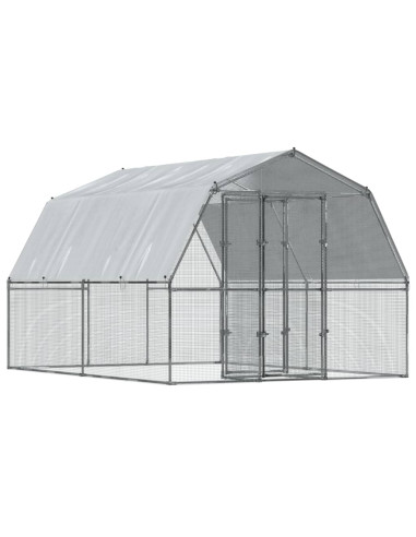 Chatière Enclos Parc 3,75x2,85x2,30m Chatière Grillagé avec SAS Enclos Grillagé Chat