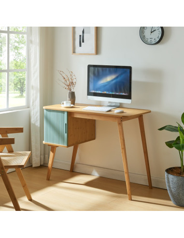 Bureau Bambou Bleu Placard Coulissant Bureau Moderne Scandinave