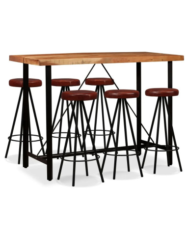 Ensemble de Bar Table avec 6 tabourets table de bar haute table bar cuisine