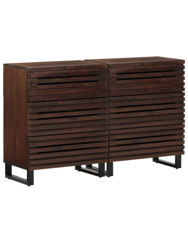 Commode 6 Tiroirs Manguier Massif Marron Commode Chambre Buffet de Salon