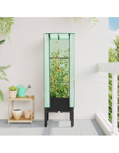 copy of Jardinière Blanche avec Treillis Noir en Polypropylène pour Balcon Terrasse Jardin